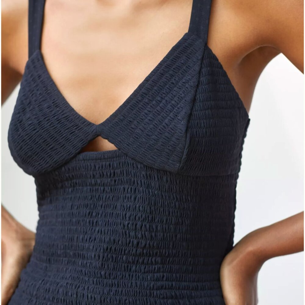 ANTHROPOLOGIE - Smocked Cut-Out Tank Top - Size Medium